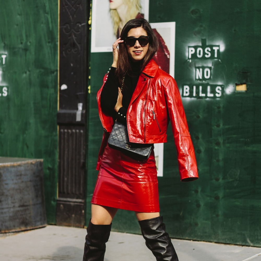 Kenneth Cole Red vinyl leather jacket